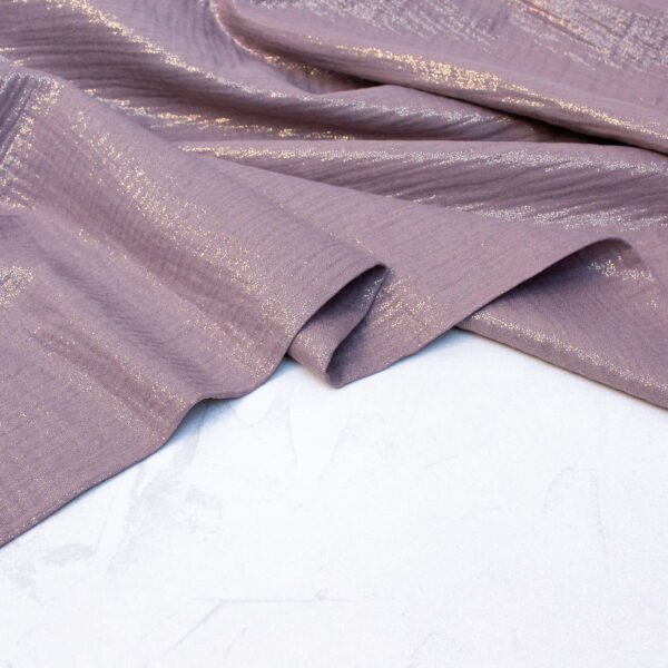 Double Gauze Fabric in Frosted Plum Shimmer