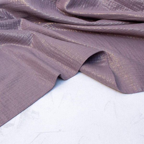 Double Gauze Fabric in Frosted Plum Shimmer