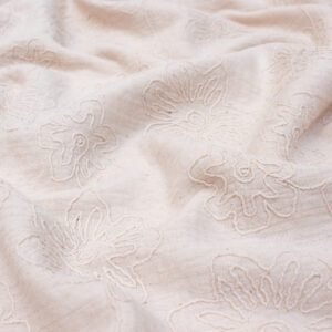 Double gauze embroidered floral fabric