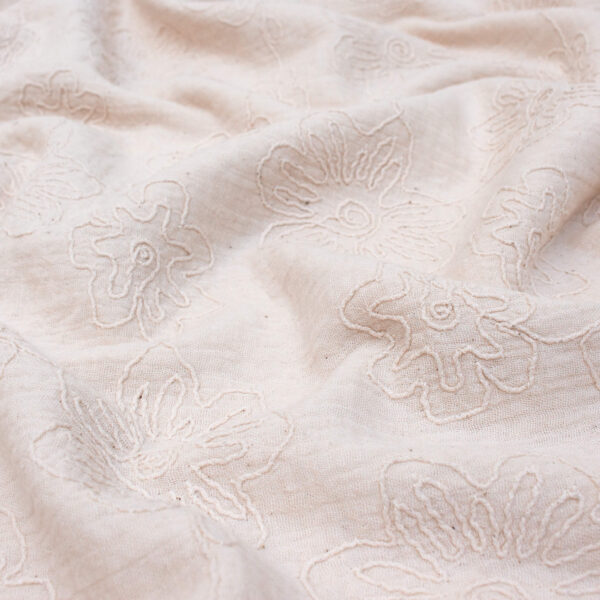 Double gauze embroidered floral fabric