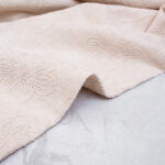 natural embroidered double gauze in ecru