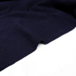 Embroidered Floral Double Gauze Fabric in Navy