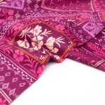 Floral Cotton Satin Fabric in Fuchsia Patchwork