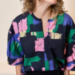 Atelier Jupe Soft Cotton Fabric in Abstract Mosaic Print