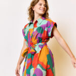 Atelier Jupe Soft Cotton Fabric in Modern Graphic Print