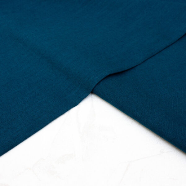 Washed Linen Cotton Blend Fabric in Petrol
