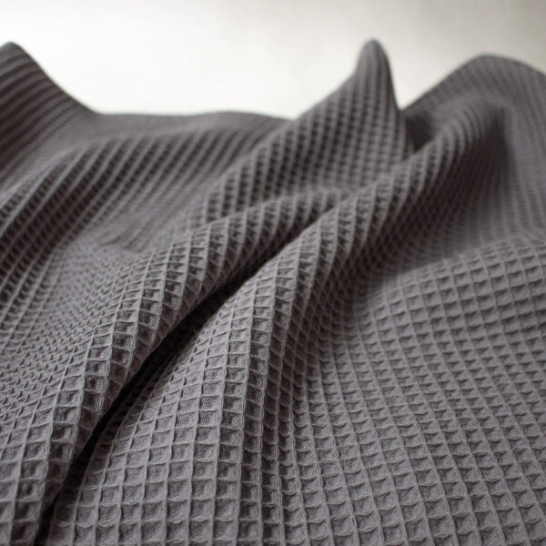anthracite grey cotton waffle fabric