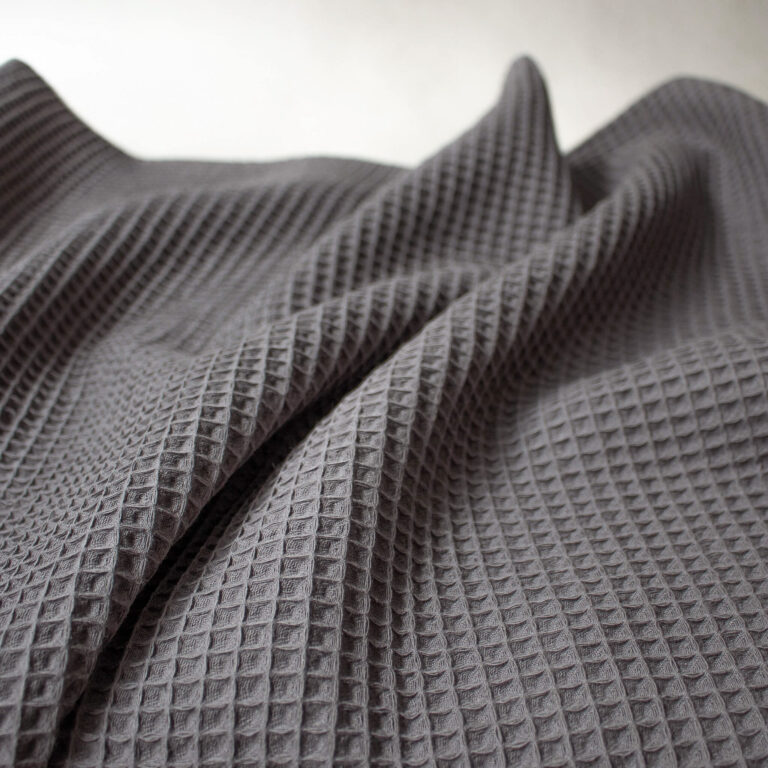 anthracite grey cotton waffle fabric