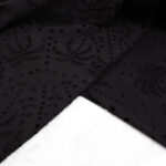 Fabric Godmother Palm Tree Cotton Broderie Anglaise in Black