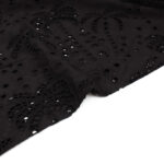 Fabric Godmother Palm Tree Cotton Broderie Anglaise in Black