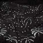 Fabric Godmother Palm Tree Cotton Broderie Anglaise in Black