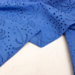 Fabric Godmother Palm Tree Cotton Broderie Anglaise in Periwinkle