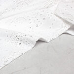 Fabric Godmother Palm Tree Cotton Broderie Anglaise in White