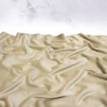 Organic Cotton Velour Fabric in Soft Olive
