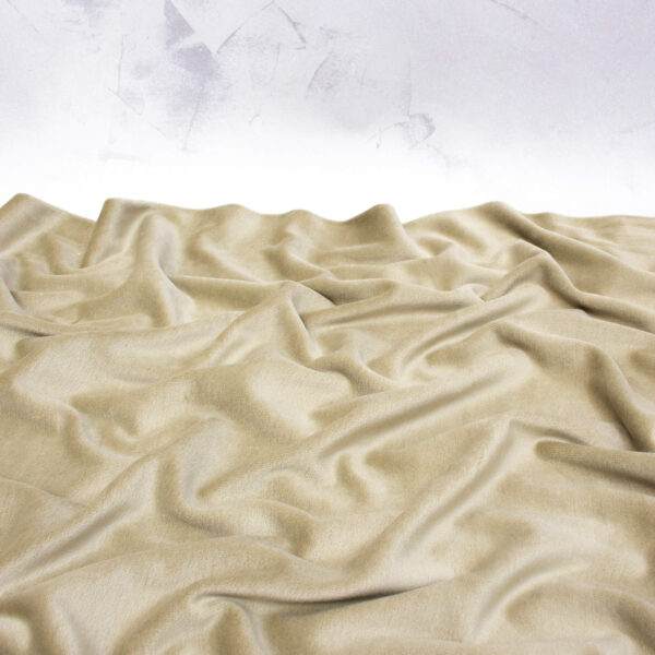 Organic Cotton Velour Fabric in Soft Olive