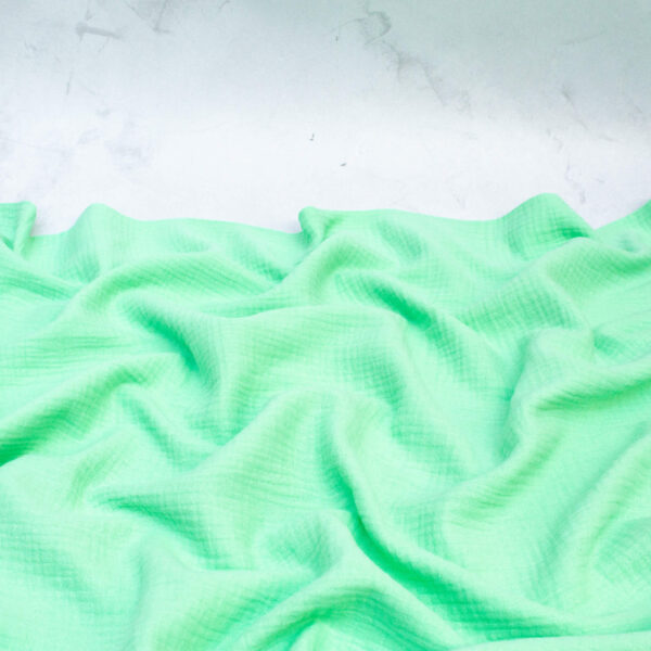Organic Cotton Double Gauze Fabric in Mojito Lime