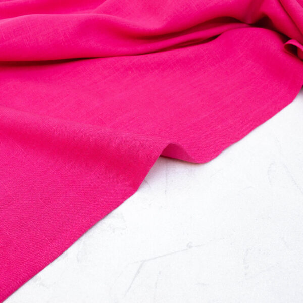 Viscose Linen Fabric in Hot Pink