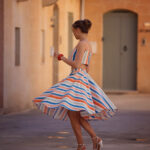 See You at Six Soft Cotton Fabric in Summer Verticals