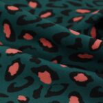 Eglantine et Zoe Animal Print Viscose Fabric in Dark Green