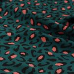 Eglantine et Zoe Animal Print Viscose Fabric in Dark Green