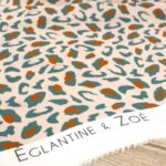 Eglantine et Zoe Animal Print Viscose Fabric in Eucalyptus Green