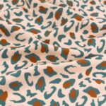 Eglantine et Zoe Animal Print Viscose Fabric in Eucalyptus Green