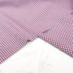Small Check Gingham Cotton Poplin Fabric in Aubergine