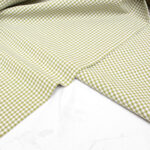 Small Check Gingham Cotton Poplin Fabric in Avocado Green
