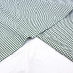 Small Check Gingham Cotton Poplin Fabric in Dark Green