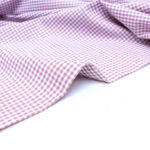 Small Check Gingham Cotton Poplin Fabric in Mauve