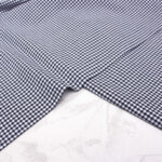 Small Check Gingham Cotton Poplin Fabric in Navy