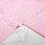 Small Check Gingham Cotton Poplin Fabric in Rose Pink