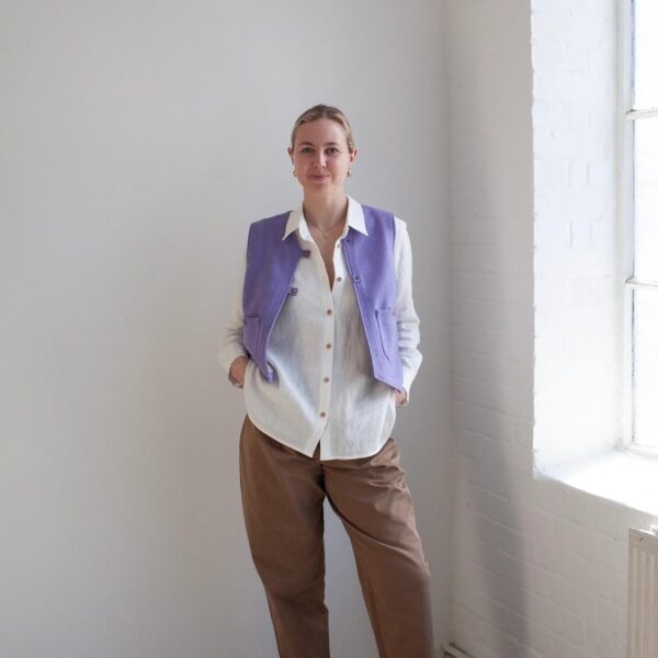 Devon Waistcoat Sewing Pattern in lilac