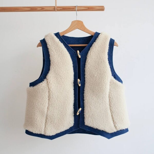 Devon Waistcoat Sewing Pattern in shearling