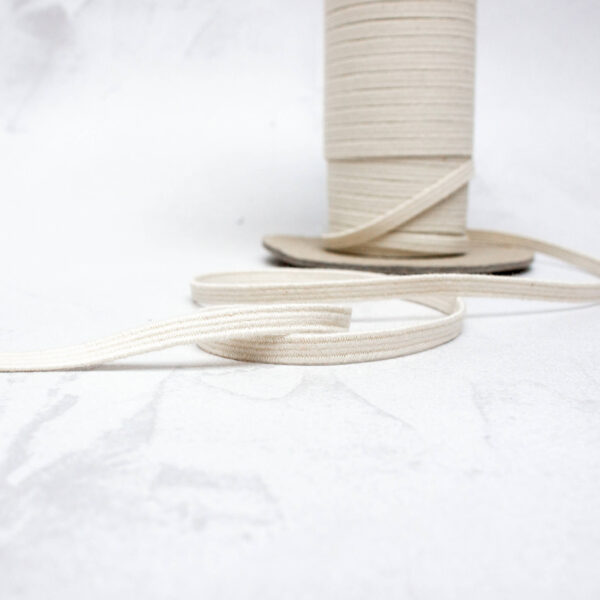 Organic Cotton Elastic in Ecru 6mm