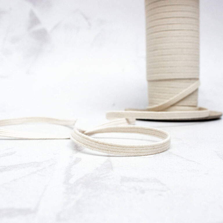 Organic Cotton Elastic in Ecru 6mm