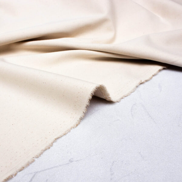 Stone Washed Cotton Twill Fabric in Natural