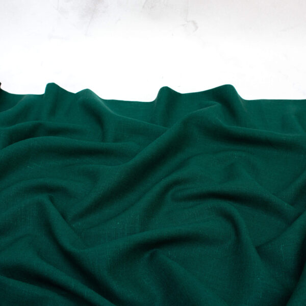Viscose Linen Fabric in Forest Green