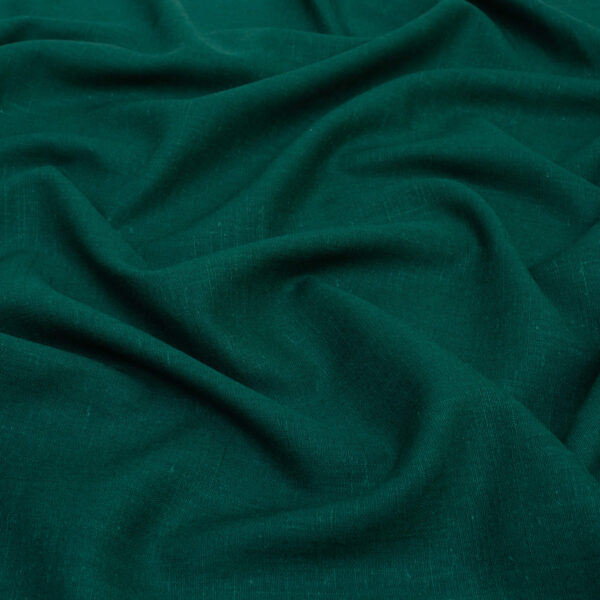 Viscose Linen Fabric in Forest Green