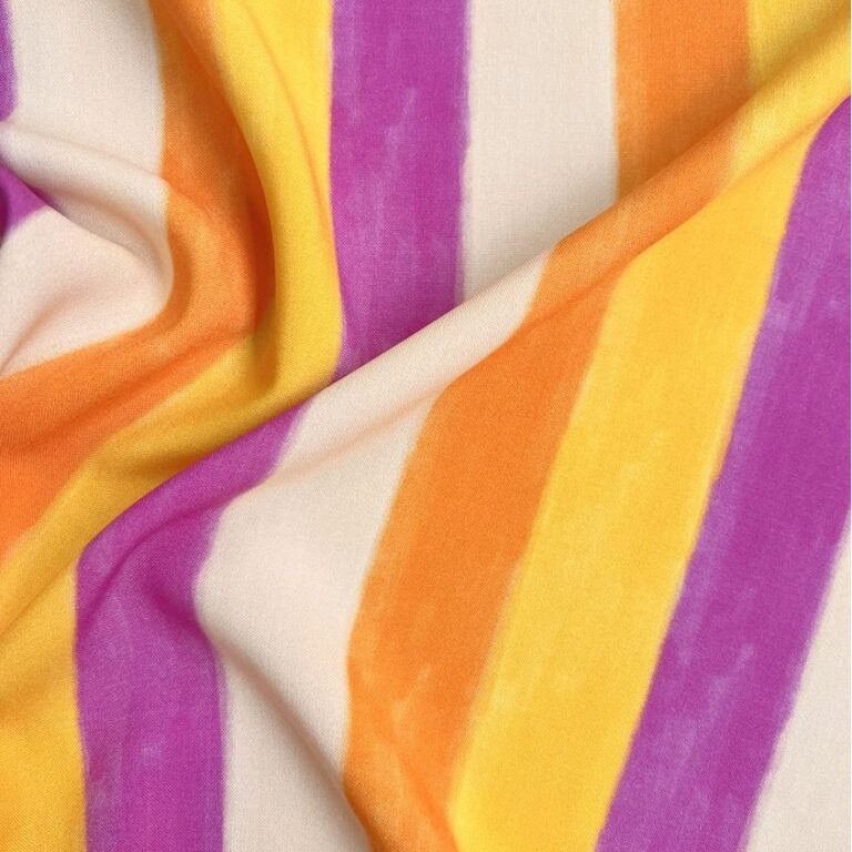 Cousette sun stripes ecovero viscose fabric