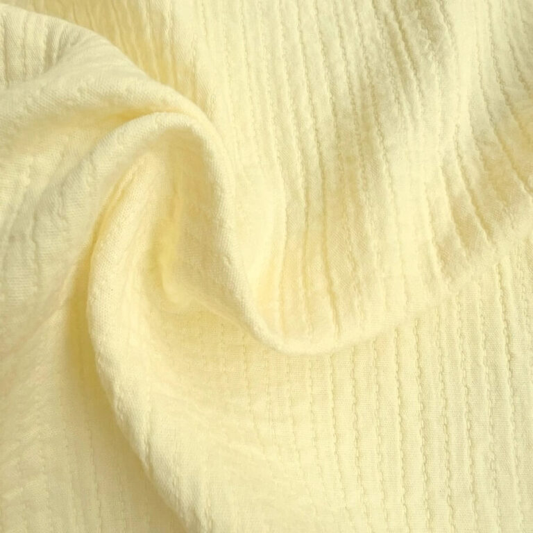 Cousette Twin Embroidered Cotton Fabric in Lemon or Buttermilk Yellow
