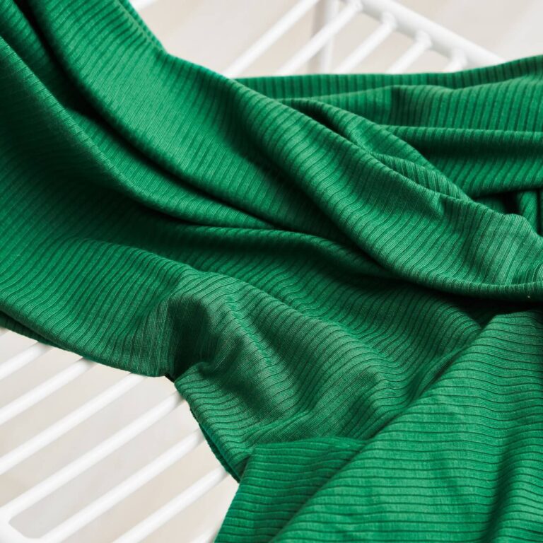 derby ribbed tencel jersey fabric in frog green