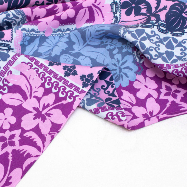 Ecovero Viscose Fabric in Blueberry Floral Patchwork