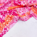 Ecovero Viscose Fabric in Pink Malibu Floral Patchwork