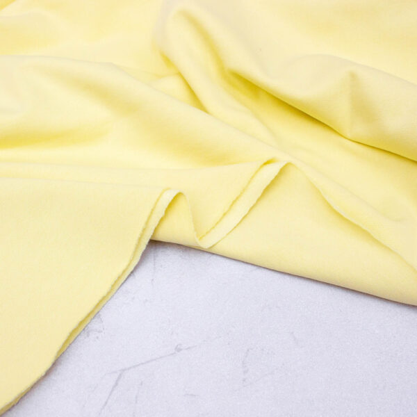 Extra Wide Organic Cotton Brushed Sweatshirt Fabric in Buttermilk Yellow
