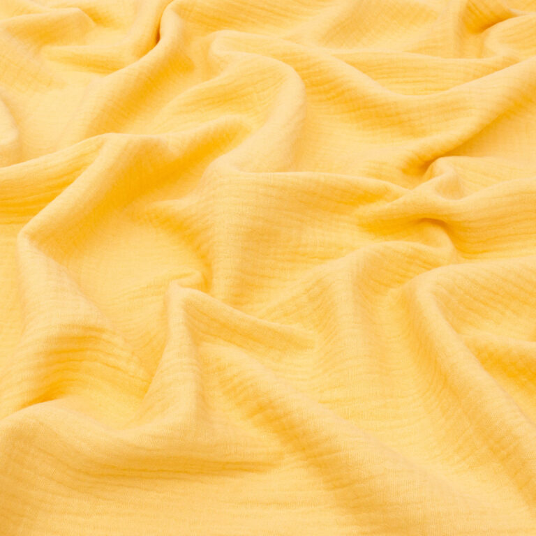 Organic Cotton Double Gauze Fabric in Butter Yellow