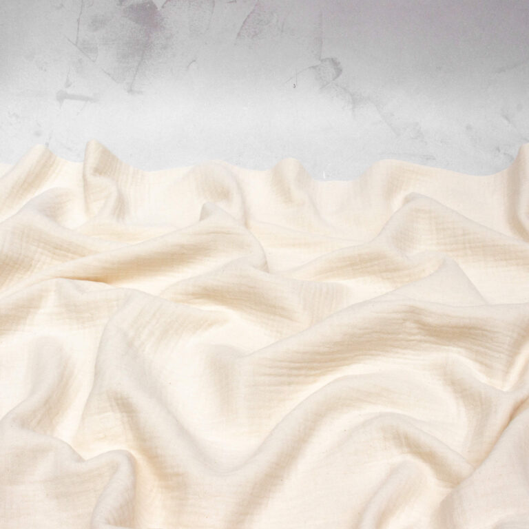 Organic Cotton Double Gauze Fabric in Natural with Speckles
