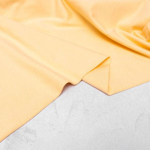 Organic Cotton Jersey Fabric in Buttermilk Yellow