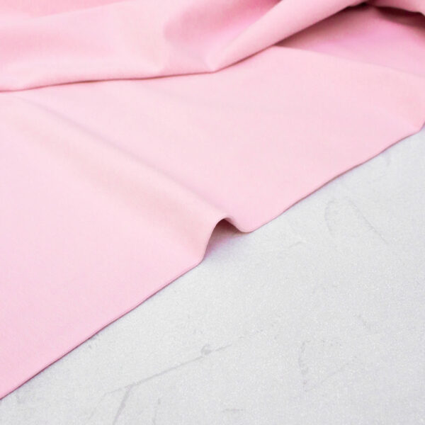 organic cotton jersey fabric in marshmallow pink
