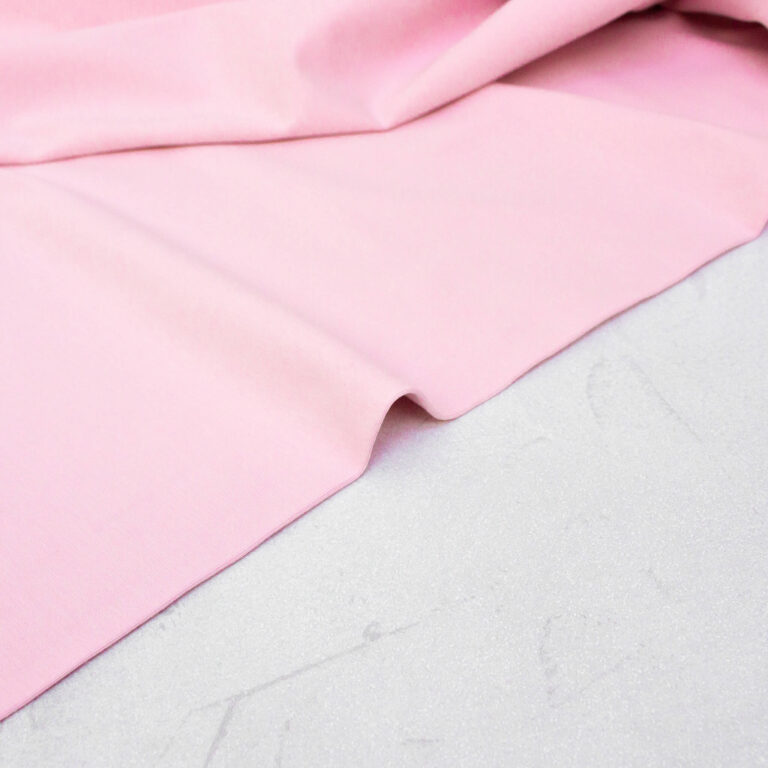organic cotton jersey fabric in marshmallow pink